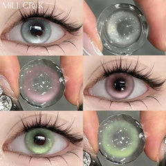 1Pair Color Contact Lenses with Myopia Green Lenses for Eye Gray Lenses Pink Contact Lenses Korean Lens Colorful Lens