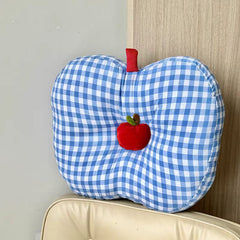 YICKYUE - Creamy Blue Apple-Shaped Seat Cushion: Cute and Comfortable Home, Car, and Office Decorative Pillow with Lumbar Support