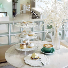 Afternoon Tea Dim Sum Rack Multi-Layer Cake Stand Ins Style Dessert Stand Internet Celebrity Cake Shop Photo Display Tray