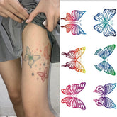 Yickyue Waterproof Butterfly Temporary Tattoos Sticker Lasting Sexy Face Animals Image Wrist Neck Body 3D Feather Black Fake Tatto 1PCS
