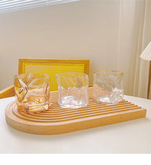 InsCreative Irregular Transparent Glass Cup Nordic Simple Special-shaped Large Capacity Water Cup Household Whiskey Twisting Cup