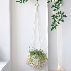 Macrame Hammock Plant Holder Macrame Plant Hanger Boho Home Decor Garden Pots Planters Flower Pot Outdoor Hanging Planters Gift