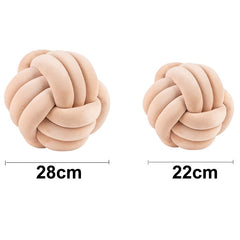 Soft Knot Pillow Hand Woven Cushion Throw Pillow Round Knot Pillow Solid Bed Stuffed Pillow Cushion Ball Plush Pillow Home Decor