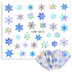 Christmas Nail Sticker Santa Claus Elk Snowman Gift Xmas Cartoon Winter Decal Nail Art Decor Water Sticker