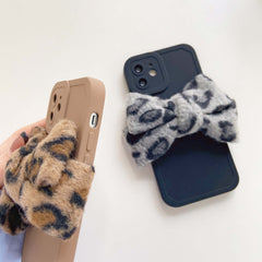 Leopard 3D bow silicone soft matte cover for iphone 11 13 pro max 12 mini x 7 8 plus xsmax xr jane back cover phone case