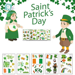 Waterproof Temporary Tattoo Sticker St Patrick Day Body Art Fake Tattoo Flash Tattoo Wrist Arm Face Sticker Female Male