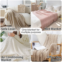 Yickyue Plaid Designer Blanket Super Soft Knitted Summer Blanket for Sofa Home Use Skin-friendly Nap Throw Blankets Decorative Bed Cover