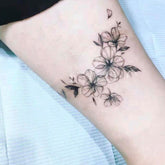 Waterproof Temporary Tattoo Sticker Black Flower Design Body Art Fake Tattoo Flash Tattoo Arm Female Male