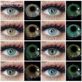 YICKYUE - Color Contact Lenses For Eyes 1pair Yearly Natural Green Lenses Cosmetic Soft Glasses Beauty Pupil Yearly Blue Lenses