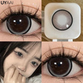 YICKYUE Korean Style Colorcon Gray Colored Lenses Blue Eye Contacts with Graduation Brown Big Eye Natural Colored Pupils for Eyes
