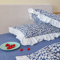 Plaid design ruffle pilowcase fresh cotton pillow cases princess home decoration bedding accessories pillow sham pillow cover