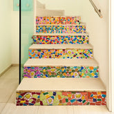 6Pcs/Set Color Ceramic Stair Stickers Decorative Nordic Creative Waterproof Wall Stickers PVC Self-Adhesive Step Stickers