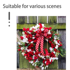 YICKYUE Simulation Tulip Wreath For Front Door Artificial Wreath Wedding Decoration Round Rattan Wreath Decor For Door Garden