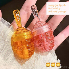 Yickyue Lovely Honey Pot Lip Oil Fresh Fruit Lip Balm Long Lasting Moisturizing Clear Lip Oil Liquid Lipstick Lip Gloss Makeup Cosmetics