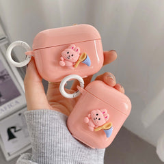 Cartoon rabbit silicone 3d earphone case for airpod 1 2 3 charging box wireless bluetooth cover for apple airpods pro cute capa