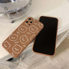 Cartoon 3D bear protective cover for iphone 13 mini 12 11 pro max 8 7 plus x xr xsmax se2 soft silicone shockproof phone case