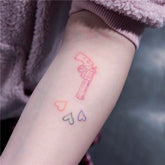 Waterproof Temporary Tattoo Sticker Cute Pink Launch Heart Design Body Art Fake Tattoo Flash Tattoo Arm Female