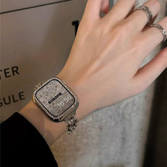 YICKYUE - Luxury Diamond Band For Apple Watch Band 49mm 41mm 40mm 44mm 42mm Star Metal Women Bracelet Strap For iWatch 9 SE 8 7 6 se 5 4 3
