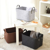 Yickyue Storage Box Felt Home Baskets Large Clothes Bag With Handle Toy Cosmetics Sundries Closet Cabinet Baske Organizers Storage
