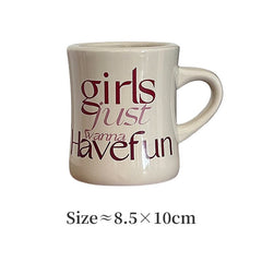 Novelty Ceramic Breakfast Coffee Mug INS Decorative Milk Juice Water Cup 300ML Large Heat Resistant Tea Cup Unique Birthday Gift