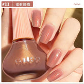 YICKYUE - 12ml Nail Polish Oil-based Nail Polish No-bake Quick Dry Non-tear Small Glitter Transparent Red Blue Green Nude 45 Colors