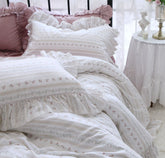 Yickyue - Romantic fairyfair french floral bedding set,sweet flower full queen king cotton home textile bedspread pillow case quilt cover
