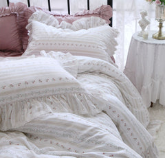 Yickyue - Romantic fairyfair french floral bedding set,sweet flower full queen king cotton home textile bedspread pillow case quilt cover