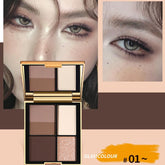 YICKYUE - 5-Color Eyeshadow Palette Glitter Earth Color Contouring Bronzer Pigment Shiny Matte Caramel Brown Color Eyes Makeup Pallete