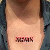 YICKYUE - 1pc English Temporary Tattoo Seal Stickers Men Women Never Ragain Art Waterproof Fake Tattoo Neck Chest Arm Cool Tattoo Stickers