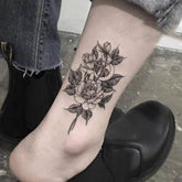 Waterproof Temporary Tattoo Sticker Rose Sketch Flower Design Body Art Fake Tattoo Flash Tattoo Ankle Female Male