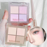 Yickyue 4 IN 1 Peach Cream Girl Blush Long-Lasting Blusher Palette Nude Apricot Pigment Cheek Contour Brighten Korean Cosmetics Tools