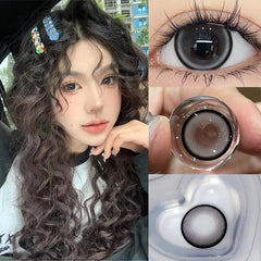 YICKYUE - 1 Pair Natural Contact Lenses for Eyes Prescription 0~-8.00 Degrees High Quality Korea Beauty Pupils Black Eye Lenses