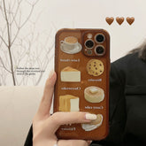 Dessert Sweet coffee cake biscuit food soft silicone phone case for iphone 13 mini 11 12 promax xsmax xr x 7 8 plus se capa