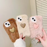 Warm 3d love soft silicone phone case for iphone 11 12 13 pro max x xr xsmax 7 8 plus cartoon cute heart cover