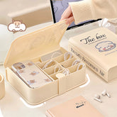 YICKYUE - Kawaii Plastic Storage Box Organizer For Phone Case Charging Cable Cute Desk Organizers Portable Home Wire Organizer Container