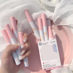 8Pcs/Set Smoke Tube Lip Glaze Set Matte Show White Lipstick Student Female Long-lasting Matte