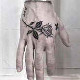 Waterproof Temporary Tattoo Sticker Black Rose Design Body Art Fake Tattoo Flash Tattoo Back Of Hand Female Male