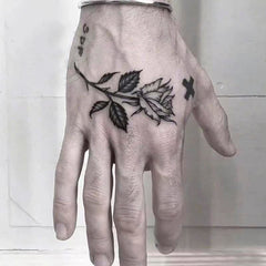 Waterproof Temporary Tattoo Sticker Black Rose Design Body Art Fake Tattoo Flash Tattoo Back Of Hand Female Male