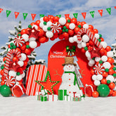 YICKYUE - Christmas Candy Cane Balloon Garland Arch Kit Merry Christmas Decorations For Home Navidad Xmas Happy New Year Balloons
