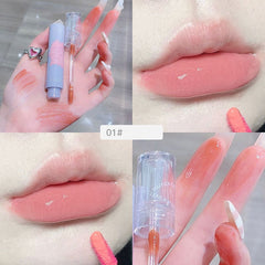 Yickyue 6 color Clear Mirror Water Lip Gloss Transparent Long-lasting Lip Glaze Waterproof Glossy Liquid Lipstick Lip Tint Makeup Korean