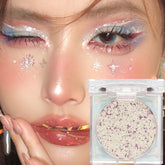 Yickyue Glitter Monochrome Eye Shadow Palette Waterproof Lasting Color Rendering Diamond Shimmer Sequin Eyeshadow Eyes Brighten Makeup