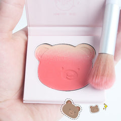 Blush Makeup bear Palette 3Color Mineral Powder Peach Red Rouge Lasting Natural Hawthorn Cheek Tint Waterproof Blusher Cosmetic