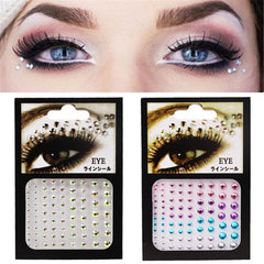 Yickyue 9 Colors Tattoo Sticker Glitter Diamond Makeup Eyeliner Eyeshadow Face Rhinestone Sticker Jewelry Eyes Makeup Crystal Stickers