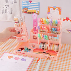 Yickyue Pen Holder Desk Organizer Desktop Cute Penholder Organizers For Desktop Makeup Storage Box Office Accessories Stationery