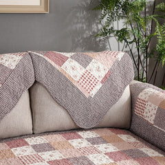 Cotton Plaid on The Sofa Fundas Sofas De Dos Y Tres Plazas Couch Covers Square Floral Backrest Armchair Sofa Chaise Cover Lounge