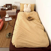 Vintage Sle Waed Cotton Bedding Set Soft Striped Quilt Cover Student Dormi Tee Piece Bed Canopy Four Piece Bedding Set