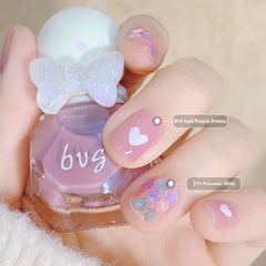 YICKYUE - 10ml Pearlescent Water-based Nail Polish White No Baking Can Tear Bright Color Nail Frosting Nail Polish Without Baking Lamp