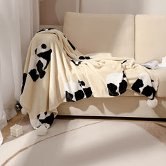 Yickyue Panda pattern Winter Throw Blanket for throw Flannel Fleece Sofa Blankets Portable Warm Shawl Blanket warm Bed Blankets