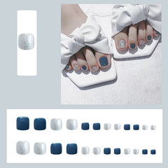 Press on Toenails 24pcs Glossy Nail For Foot Full Cover Toe nail Acrylic Set For Girl Wearable False Toenail 2022 Free Shipping