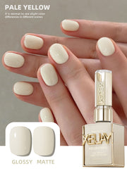 YICKYUE - 1pc 15ml Pale Yellow Gel Nail Polish Starter Pure Soak Off No Wipe Nail Gel Polish Suitable For All Seasons